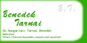 benedek tarnai business card